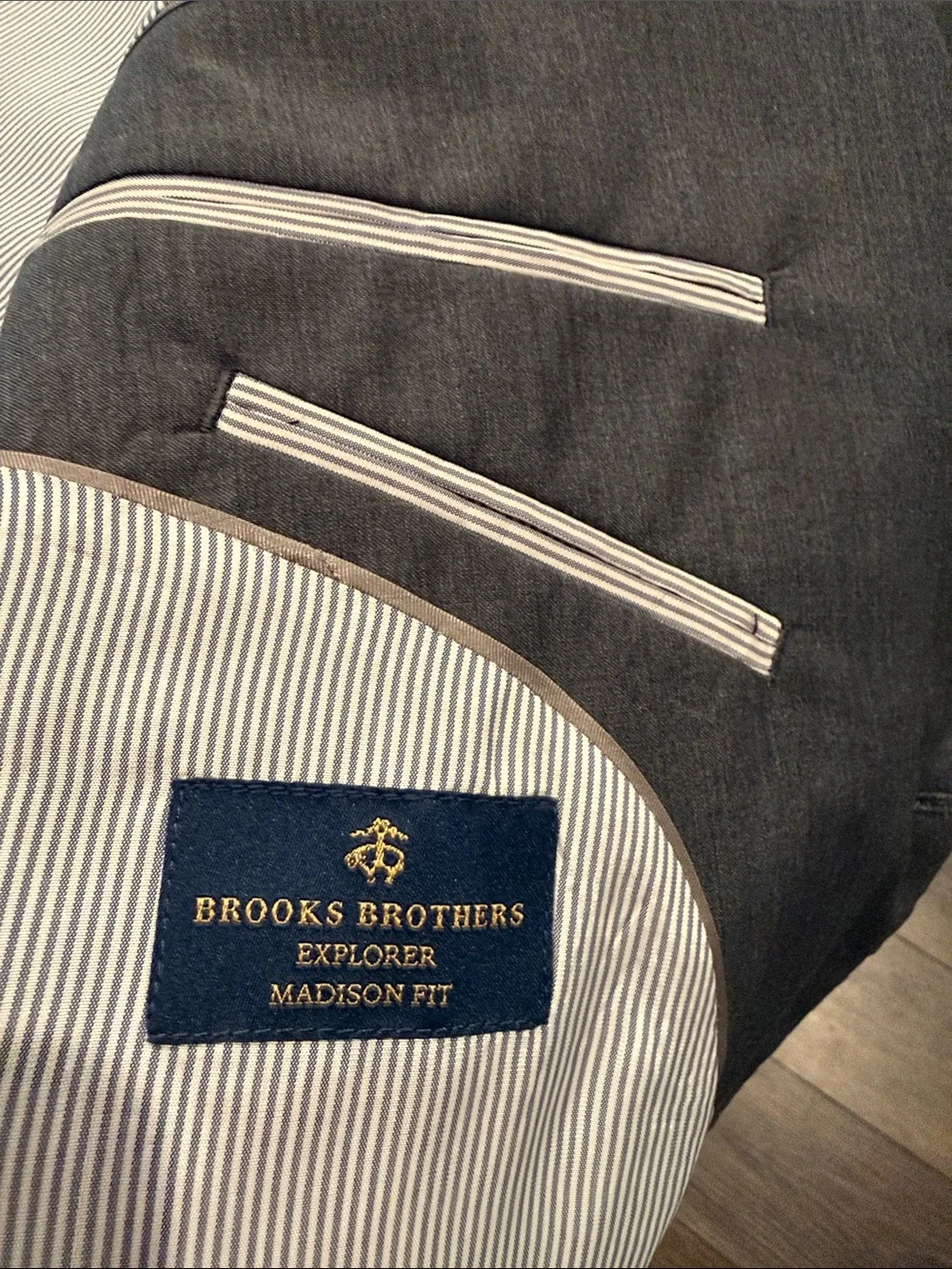 Mens Brooks Brothers Explorer Madison Fit Dark Gray Suit